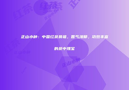 正山小种：中国红茶鼻祖，香气浓郁，功效丰富的茶中瑰宝