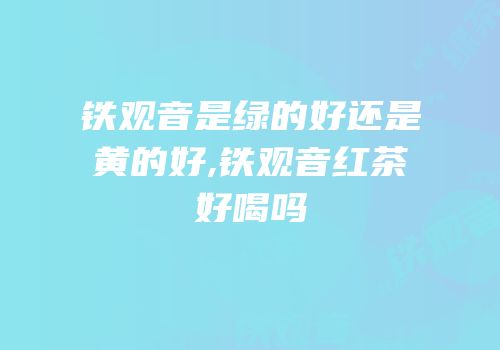 铁观音是绿的好还是黄的好,铁观音红茶好喝吗