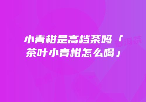 小青柑是高档茶吗「茶叶小青柑怎么喝」