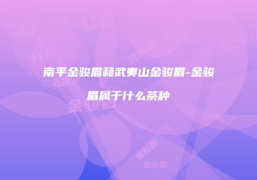 南平金骏眉和武夷山金骏眉-金骏眉属于什么茶种