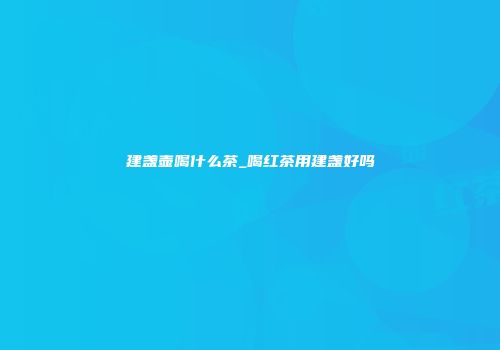 建盏壶喝什么茶_喝红茶用建盏好吗
