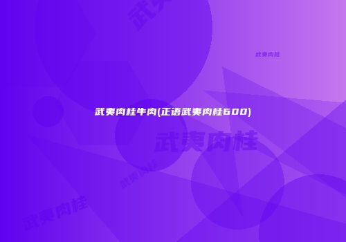 武夷肉桂牛肉(正语武夷肉桂600)