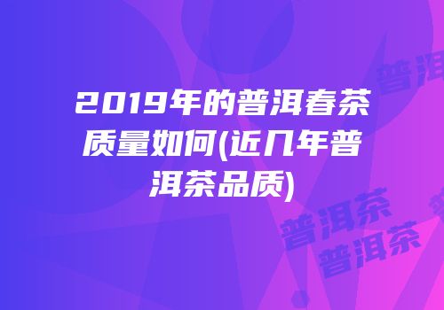 2019年的普洱春茶质量如何(近几年普洱茶品质)
