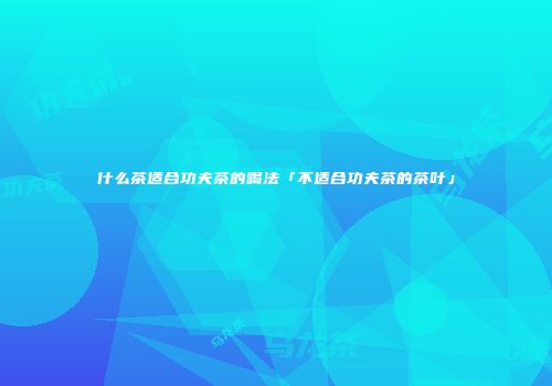 什么茶适合功夫茶的喝法「不适合功夫茶的茶叶」