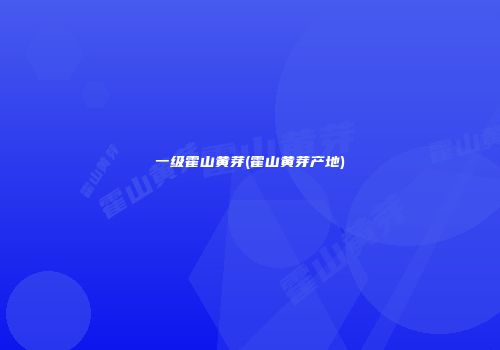 一级霍山黄芽(霍山黄芽产地)