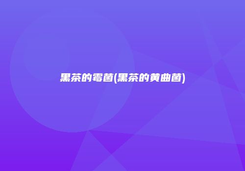黑茶的霉菌(黑茶的黄曲菌)