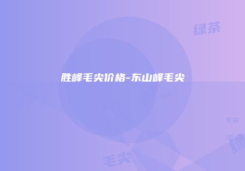 胜峰毛尖价格-东山峰毛尖