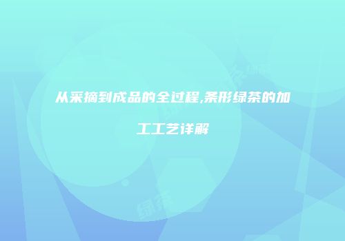 从采摘到成品的全过程,条形绿茶的加工工艺详解