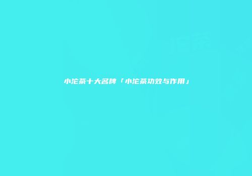 小沱茶十大名牌「小沱茶功效与作用」