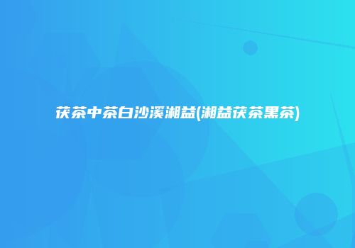茯茶中茶白沙溪湘益(湘益茯茶黑茶)