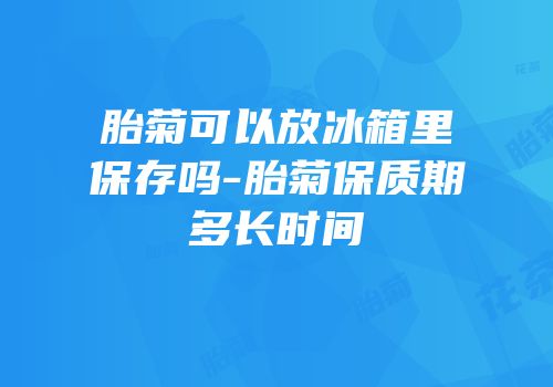 胎菊可以放冰箱里保存吗-胎菊保质期多长时间