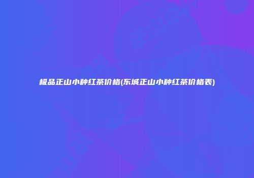 极品正山小种红茶价格(东城正山小种红茶价格表)