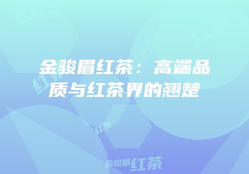金骏眉红茶：高端品质与红茶界的翘楚