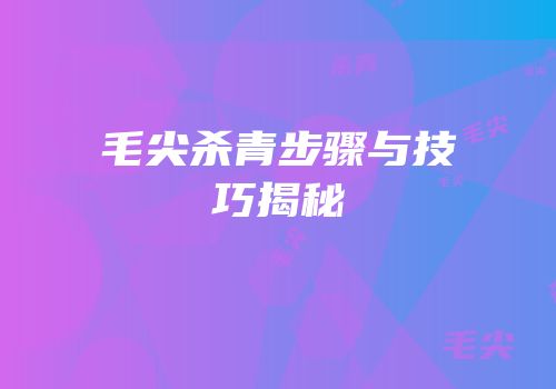 毛尖杀青步骤与技巧揭秘