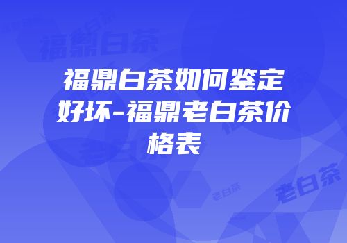 福鼎白茶如何鉴定好坏-福鼎老白茶价格表