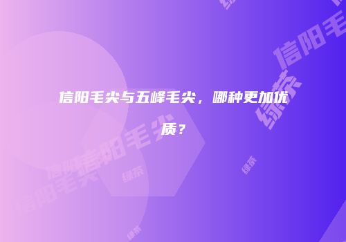 信阳毛尖与五峰毛尖，哪种更加优质？