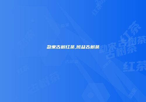 勐宋古树红茶,班盆古树茶
