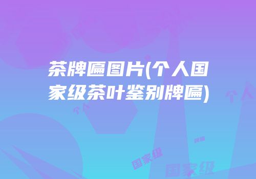 茶牌匾图片(个人国家级茶叶鉴别牌匾)