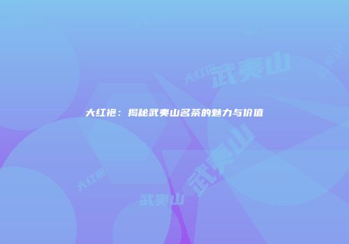 大红袍：揭秘武夷山名茶的魅力与价值
