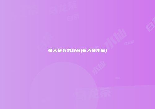 张天福有机白茶(张天福水仙)