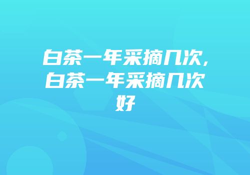 白茶一年采摘几次,白茶一年采摘几次好