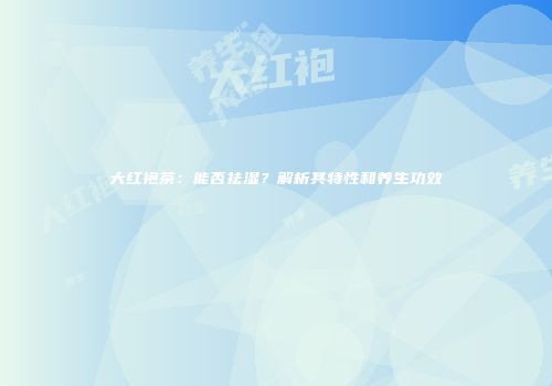 大红袍茶：能否祛湿？解析其特性和养生功效