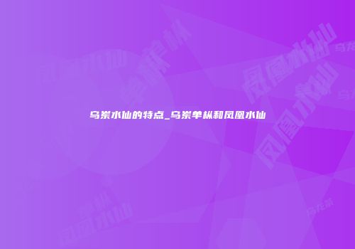 乌岽水仙的特点_乌岽单枞和凤凰水仙
