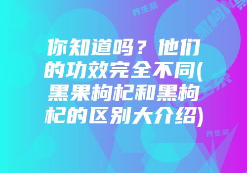 你知道吗？他们的功效完全不同(黑果枸杞和黑枸杞的区别大介绍)