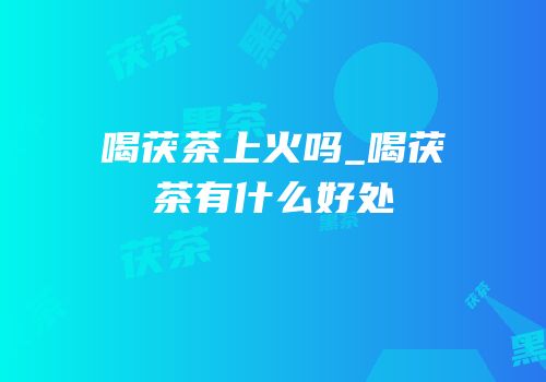 喝茯茶上火吗_喝茯茶有什么好处