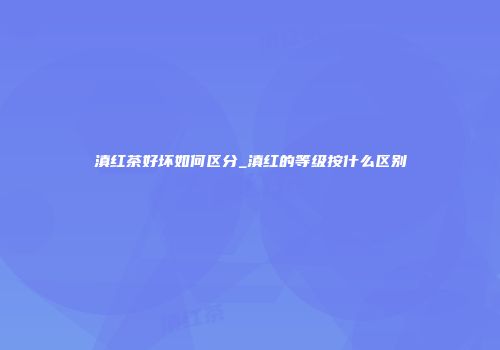 滇红茶好坏如何区分_滇红的等级按什么区别
