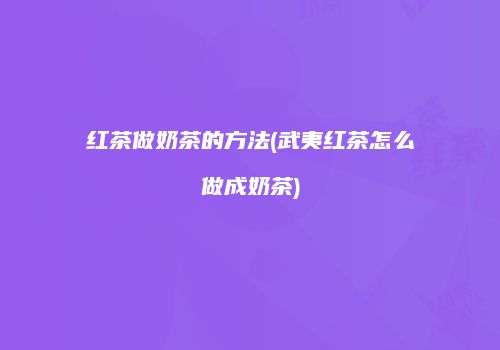 红茶做奶茶的方法(武夷红茶怎么做成奶茶)