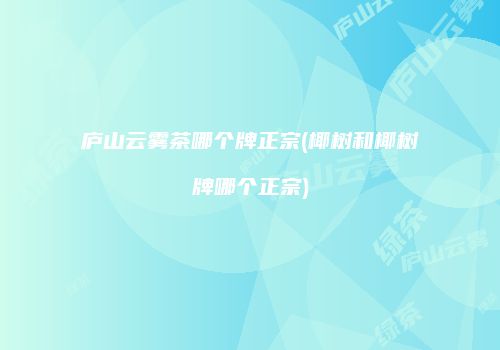 庐山云雾茶哪个牌正宗(椰树和椰树牌哪个正宗)