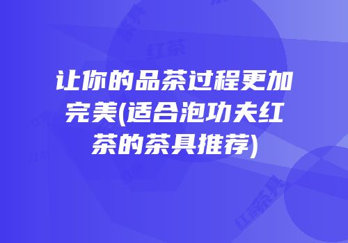 让你的品茶过程更加完美(适合泡功夫红茶的茶具推荐)