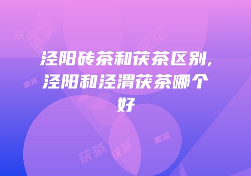 泾阳砖茶和茯茶区别,泾阳和泾渭茯茶哪个好