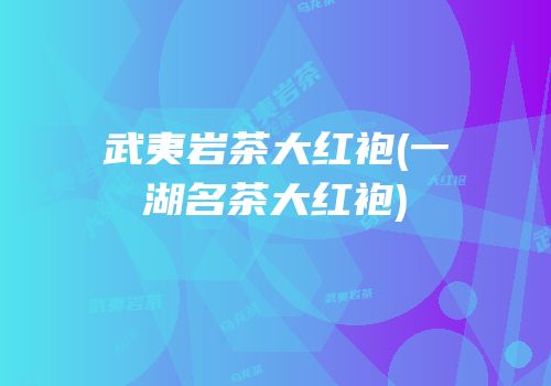 武夷岩茶大红袍(一湖名茶大红袍)