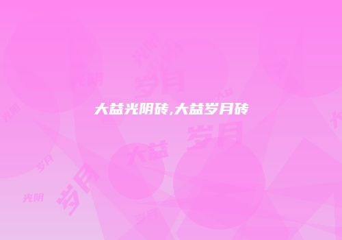 大益光阴砖,大益岁月砖