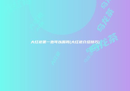 大红袍第一泡可以喝吗(大红袍介绍技巧)