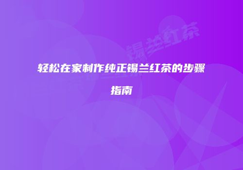 轻松在家制作纯正锡兰红茶的步骤指南