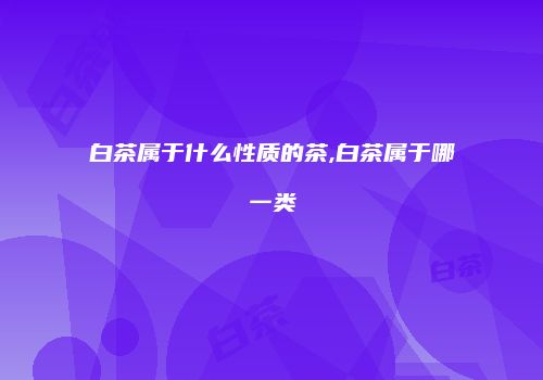 白茶属于什么性质的茶,白茶属于哪一类
