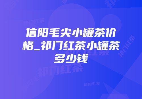 信阳毛尖小罐茶价格_祁门红茶小罐茶多少钱