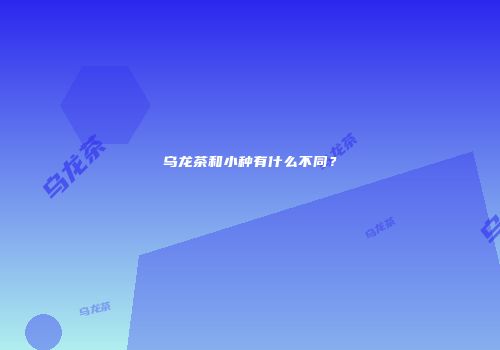 乌龙茶和小种有什么不同？