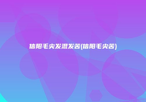 信阳毛尖发混发苦(信阳毛尖苦)