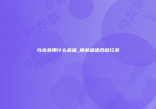 乌龙茶用什么茶罐_锡茶罐适合放红茶