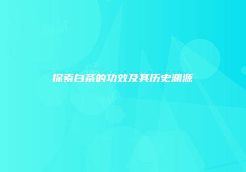 探索白茶的功效及其历史渊源