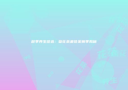 秋季养生佳选：菊花茶最佳采摘季揭秘