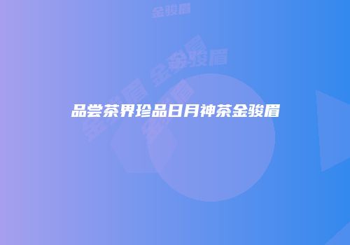 品尝茶界珍品日月神茶金骏眉