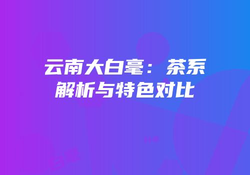 云南大白毫：茶系解析与特色对比
