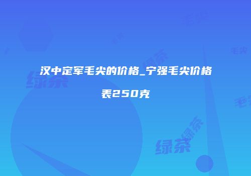 汉中定军毛尖的价格_宁强毛尖价格表250克