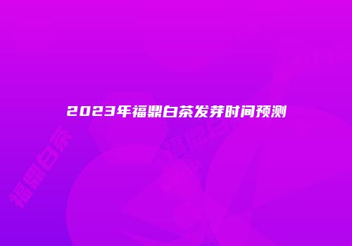 2023年福鼎白茶发芽时间预测