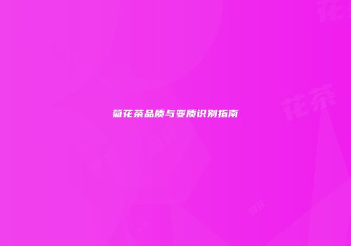 菊花茶品质与变质识别指南